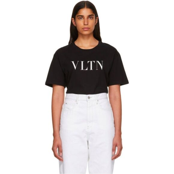 Valentino Garavani Black Vlogo Women's T-Shirt Size Small - Picture 2 of 7